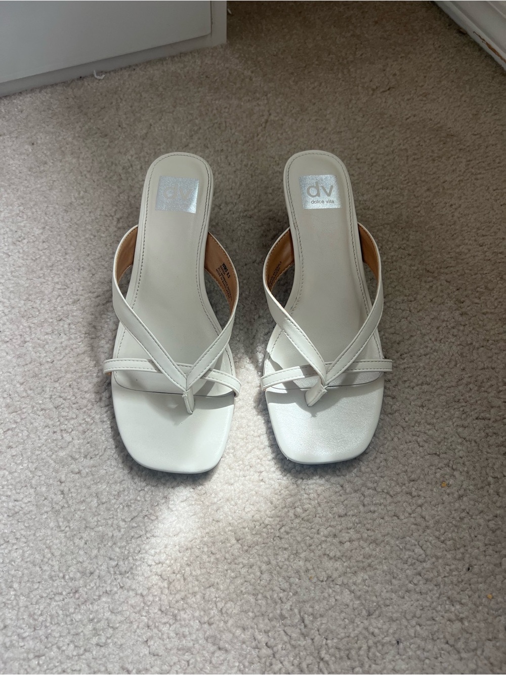 DV by Dolce Vita Cream Square-Toe Slide Mules